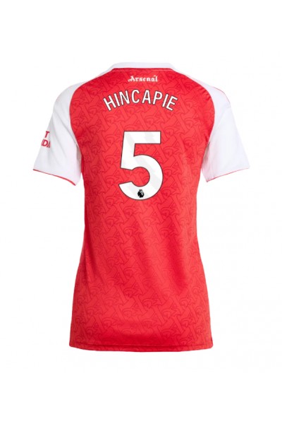 Arsenal Piero Hincapie #5 Jalkapallovaatteet Naisten Kotipaita 2025-26 Lyhythihainen Arsenal Piero Hincapie #5 Jalkapallovaatteet Naisten Kotipaita 2025-26 Lyhythihainen